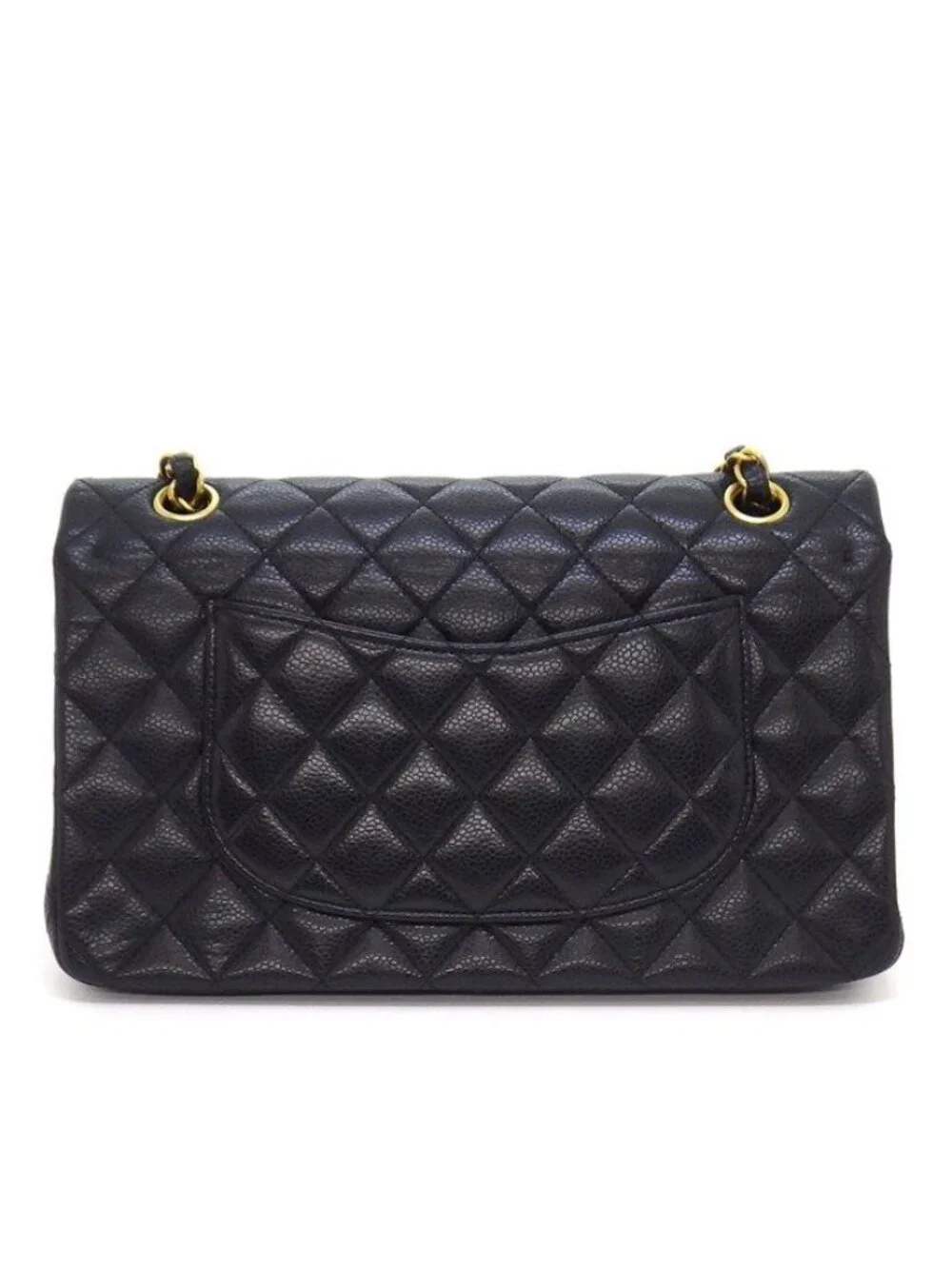 Chanel Shoulder Bag Quilted 25 11.12 Classic Black Caviar Leather